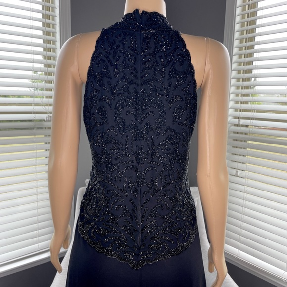 J kara New York Maxi Party Dress Beaded Sleeveless V-Neck - Picture 4 of 15